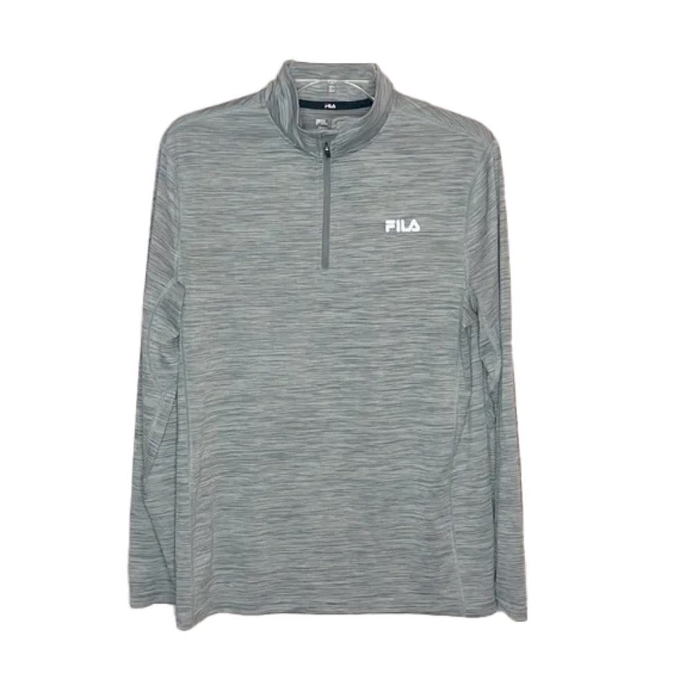 ❤️ 🆕 FILA Mens pullover 1/4 Zip Gray size small